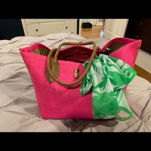 Lilly for Target straw tote bag